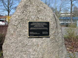 Memorial stone in front of the place of thanksgiving