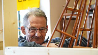 Martin Pflock inspects his tower block.