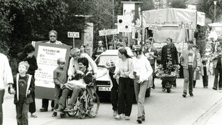 BBW pupils (back) present their various training programmes at the Harvest Festival 1984