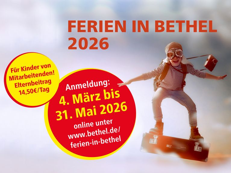 Grafik Kind fliegt auf einem Koffer durch den Himmel