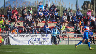 Das Publikum feuert die Spieler an.