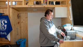 Mike Ertel in his kitchen